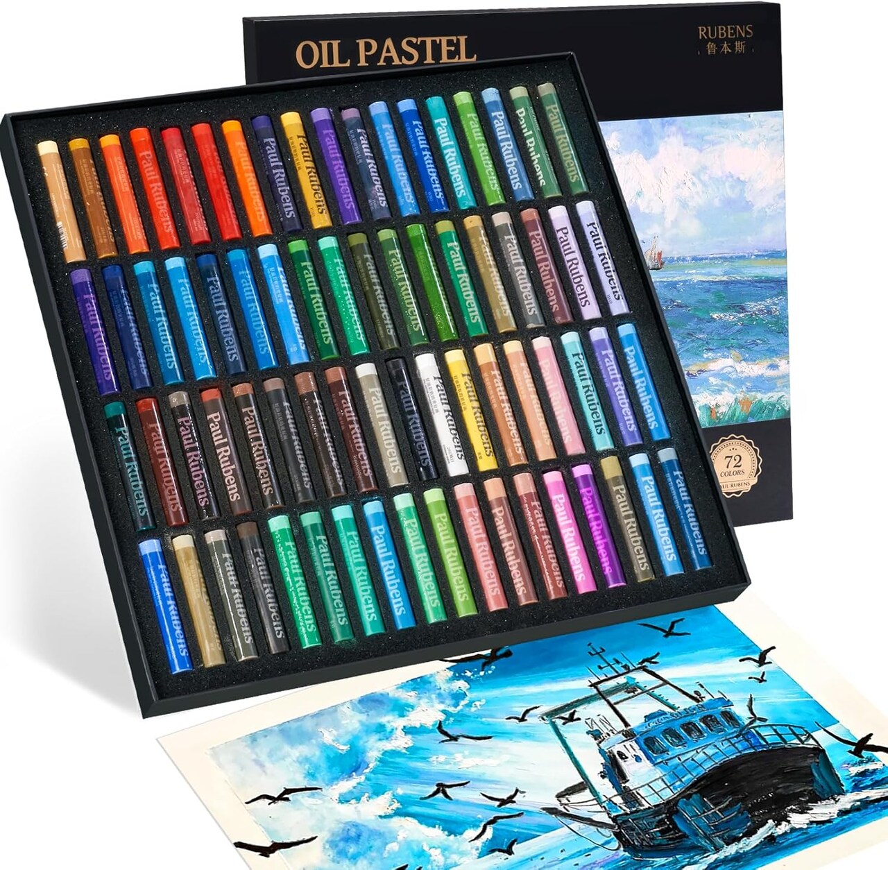 Oil Pastels for Artists, 72 Landscapes Colors Artist Soft Oil Pastel Set Vibrant and Creamy, Oil Pastel Ideal for Sketching, Decorative Painting, Making Pictures Like Oil Painting